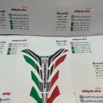 پد (برچسب) آرم روی باک موتور طرح بنلی قرمز و سفید و سبز