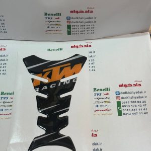پد (برچسب) آرم روی باک موتور طرح KTM مشکی نارنجی سفید