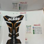 پد (برچسب) آرم روی باک موتور طرح KTM مشکی نارنجی
