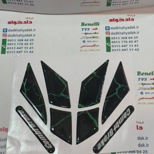 پد گلگیر (برچسب) آرم ژله ای سر گلگیر جلو موتور کلیک و های کلیک مشکی قهوه ای