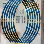 برچسب (شب رنگ) آرم دور رینگ ژله ای طرح TVS آبی