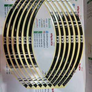 برچسب (شب رنگ) آرم دور رینگ ژله ای طرح TVS مشکی