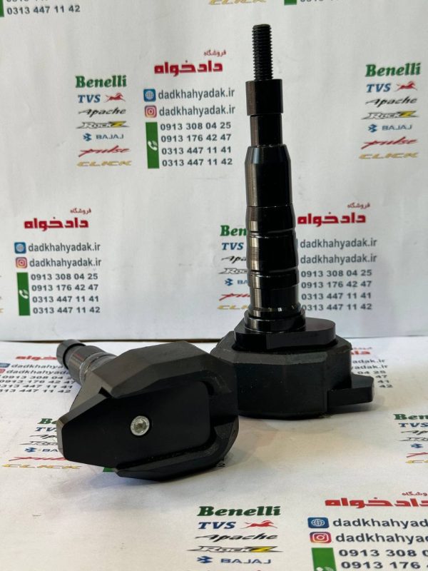 پروتکشن (محافظ) بغل شاسی بلند چکشی انواع موتور سیکلت (ارتفاع 20سانت) مشکی جفتی