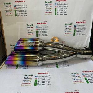 اگزوز قهرمانی برند آکروپاویچ دو لول دهنه گرد (هفت رنگ)