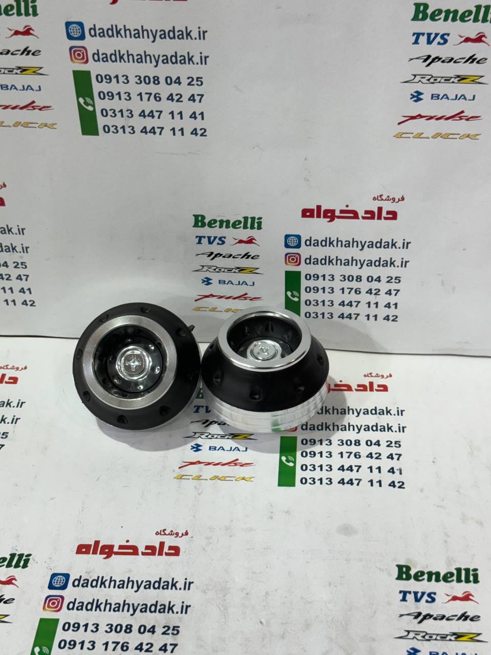 IMG_20240926_121712_551 پروتکشن (محافظ) چرخ عقب و جلو انواع موتور سیکلت رنگ (استیل) CNC جفتی