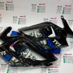 قاب (کاور ) بادگیر موتور tvs راکس جدید(95) مشکی آبی کاربرات اصلی (جفتی)