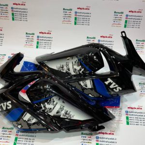 قاب (کاور ) بادگیر موتور tvs راکس جدید(95) مشکی آبی کاربرات اصلی (جفتی)