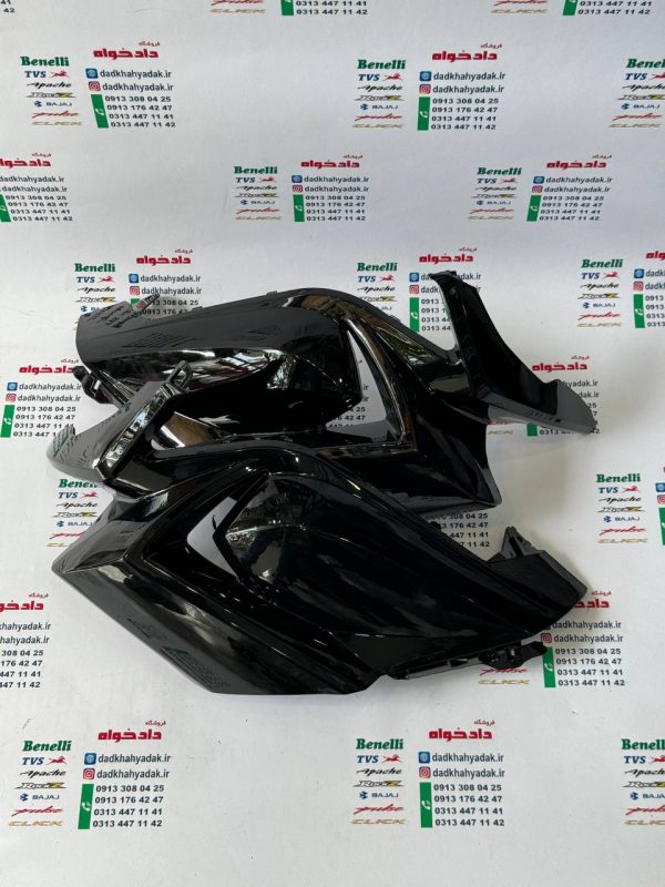 قاب(کاور) بادگیر موتور TVS راکس مشکی بدون آرم شرکتی کییت عالی(جفتی)