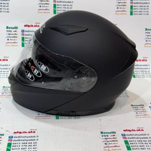 کلاه کاسکت ایمنی فک متحرک عینک دار خارجی مارک راپیدو (rapido) مشکی مات srt سایز ایکس لارج حرفه ای